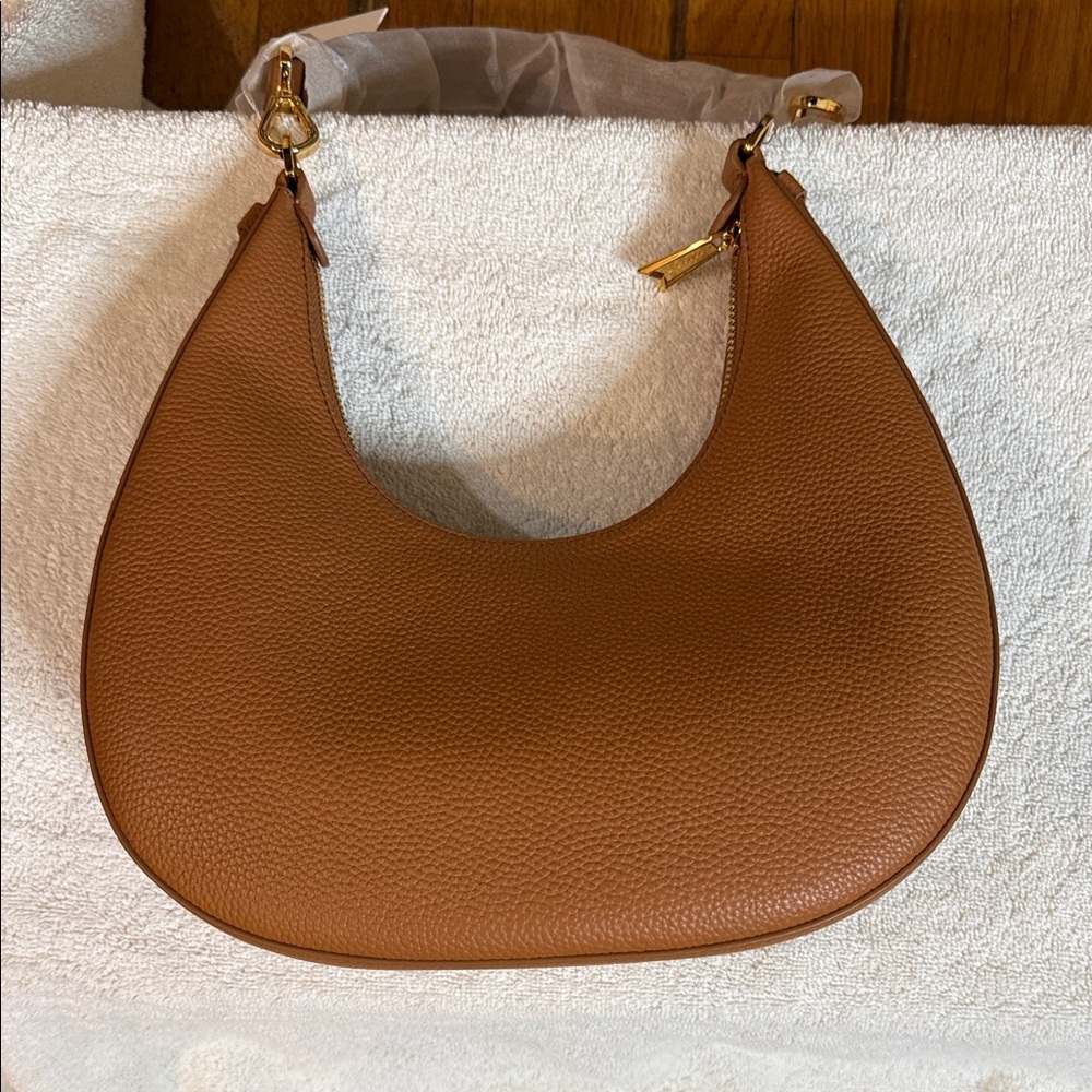 Mac Duggal Tan Leather Shoulder Bag - Picture 3 of 6